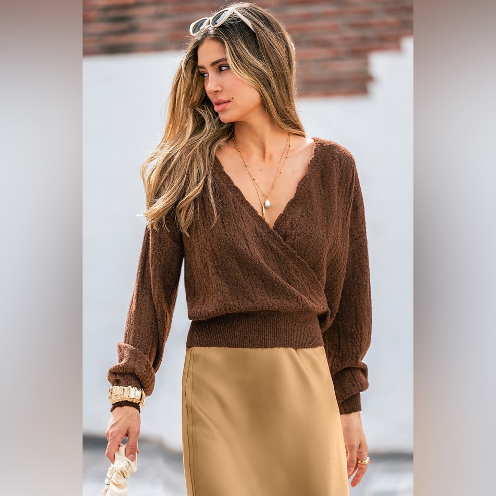 Brown reversible sweater